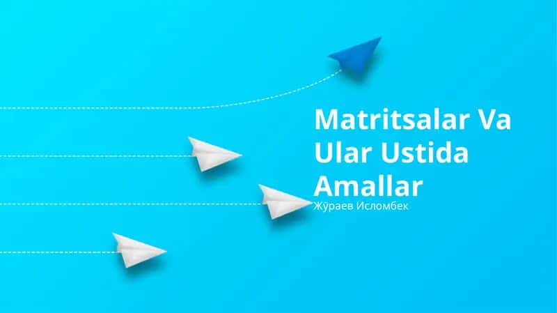 Matritsalar Va Ular Ustida Amallar