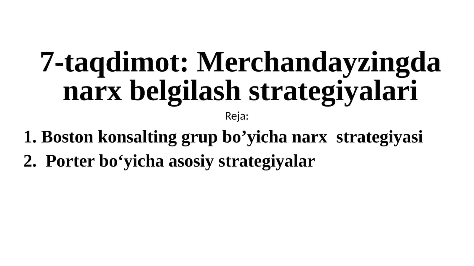 Merchandayzingda narx belgilash strategiyalari