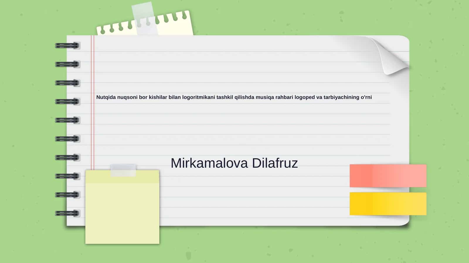 Nutqida nuqsoni va logoritmika tushunchalari