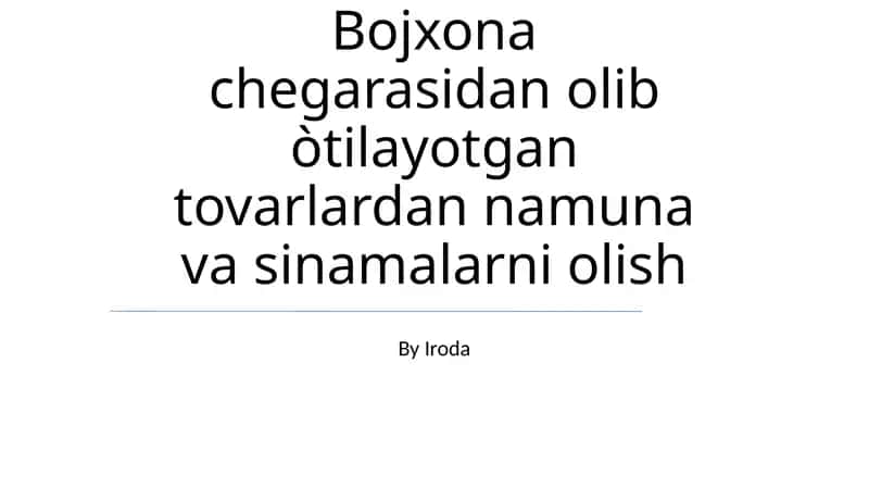 Namunalar olish strategiyasi