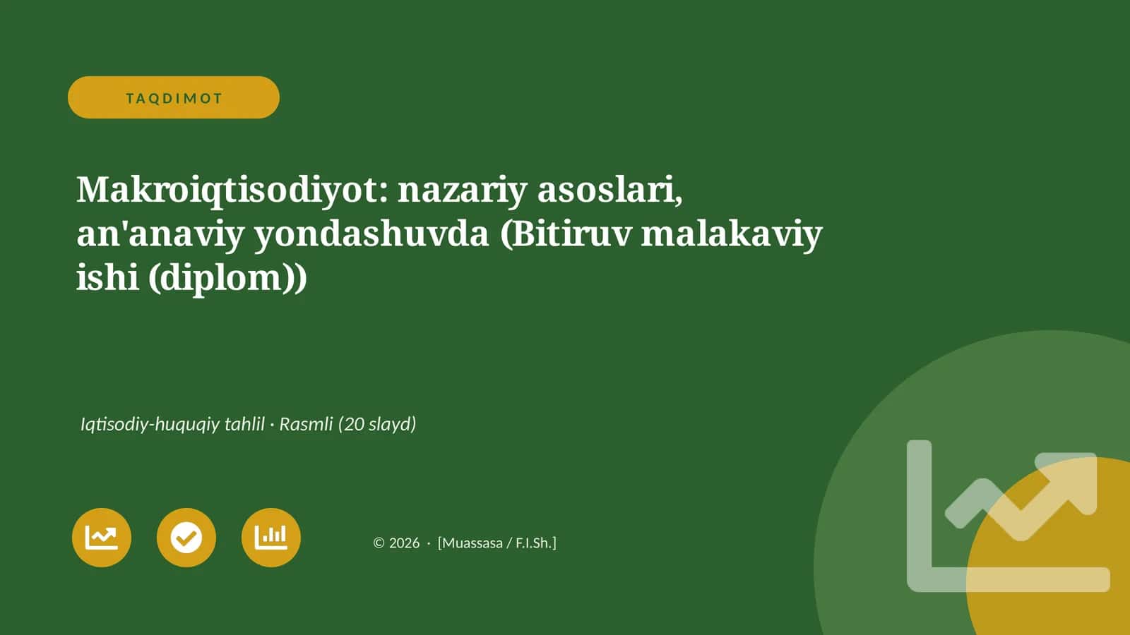 Makroiqtisodiyot: nazariy asoslari, an'anaviy yondashuvda (Bitiruv malakaviy ishi (diplom))