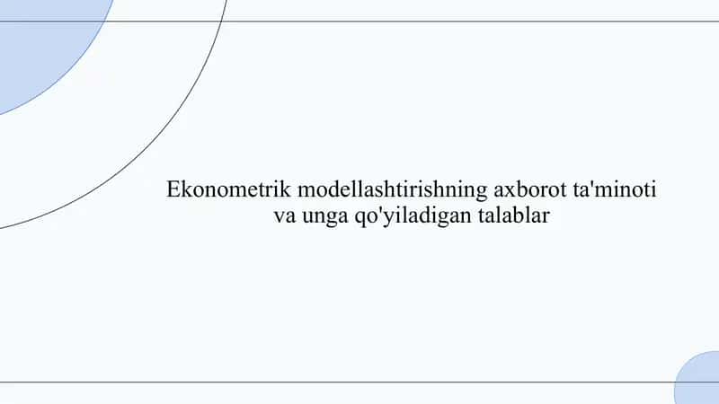 Ekonometrik modellashtirish