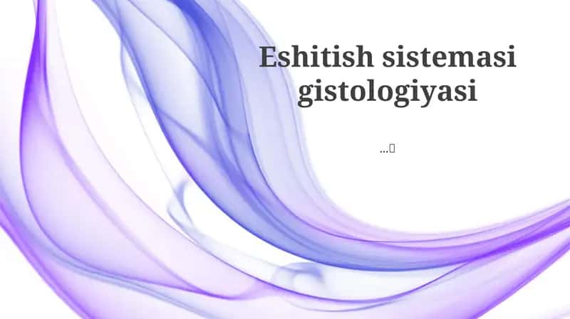 Eshitish Histologiyasidagi Klinik Korrelyatsiyalar