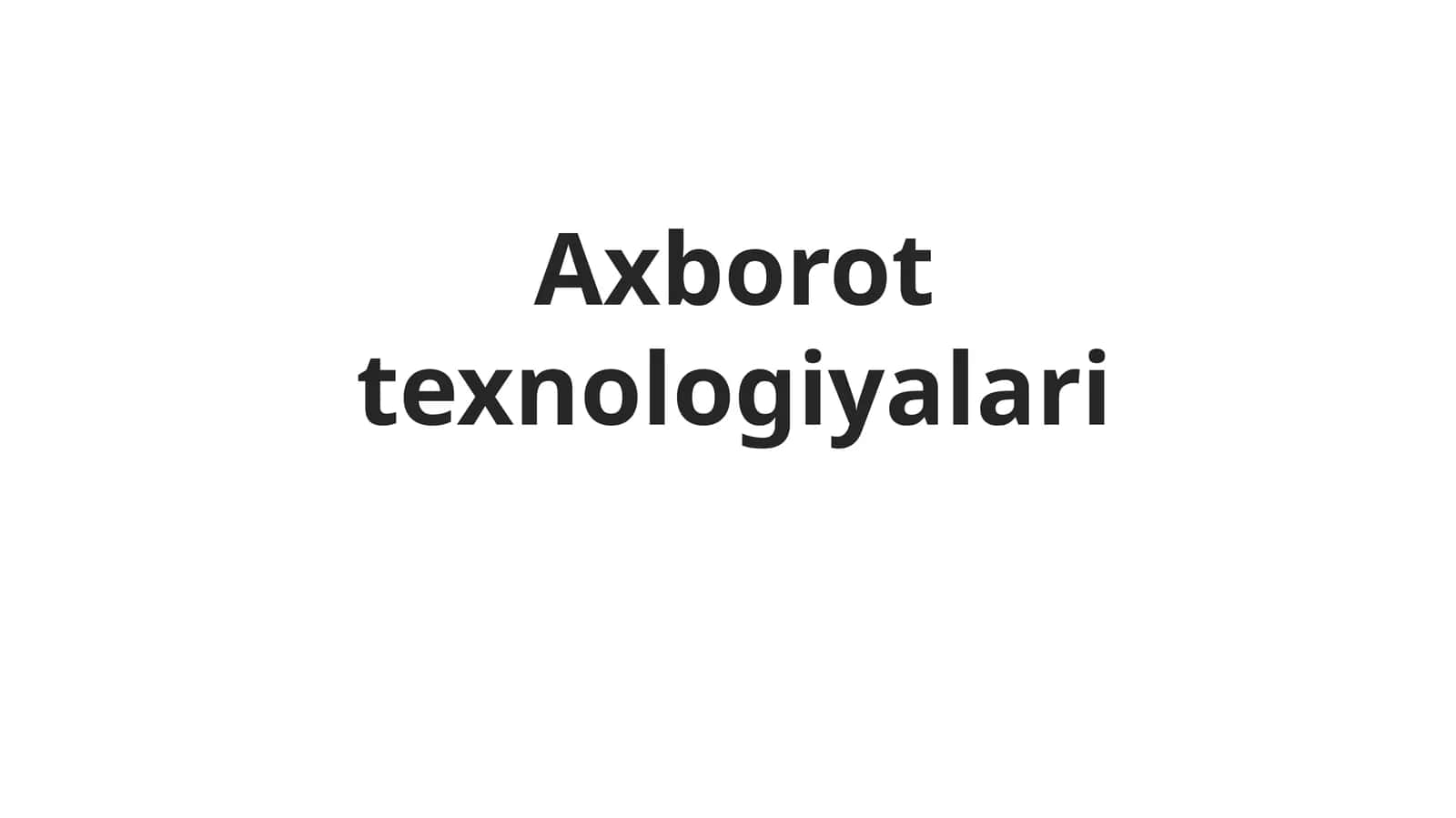 Axborottexnologiyalari