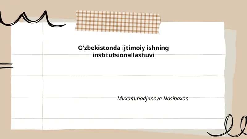 Oʻzbekistonda ijtimoiy ishning institutsionallashuvi