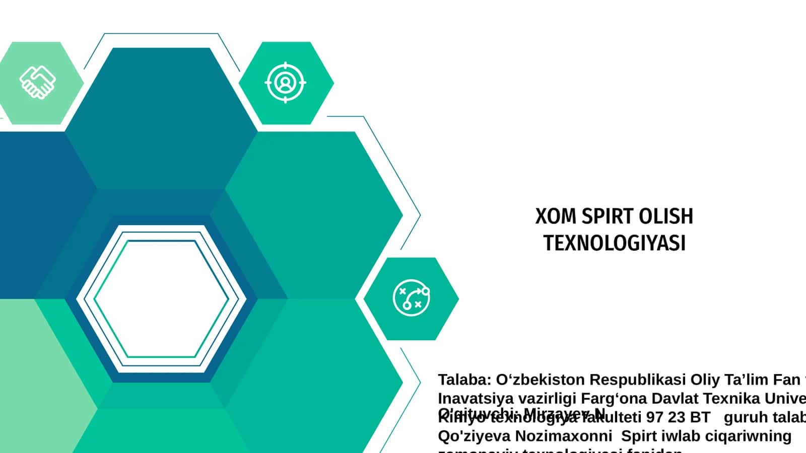 XOM SPIRT OLISH TEXNOLOGIYASI