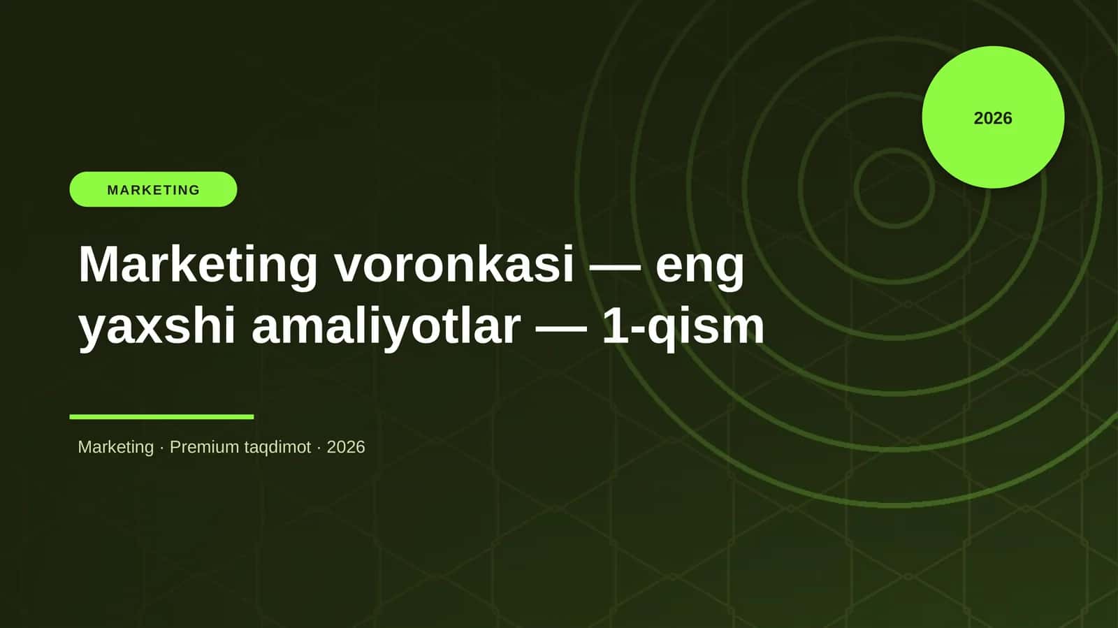 Marketing voronkasi — eng yaxshi amaliyotlar — 1-qism