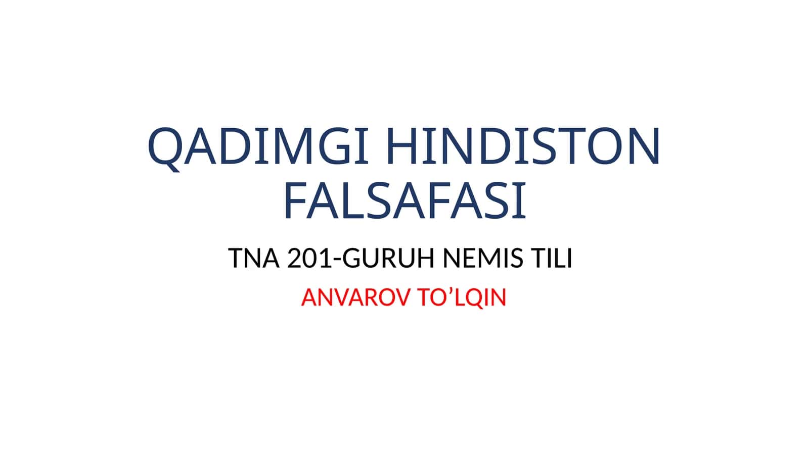 QADIMGI HINDISTON FALSAFASI