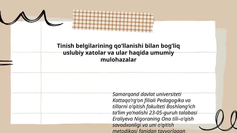 Ona tili–oʻqish savodxonligi va uni oʻqitish metodikasi fanidan tayyorlagan taqdimoti
