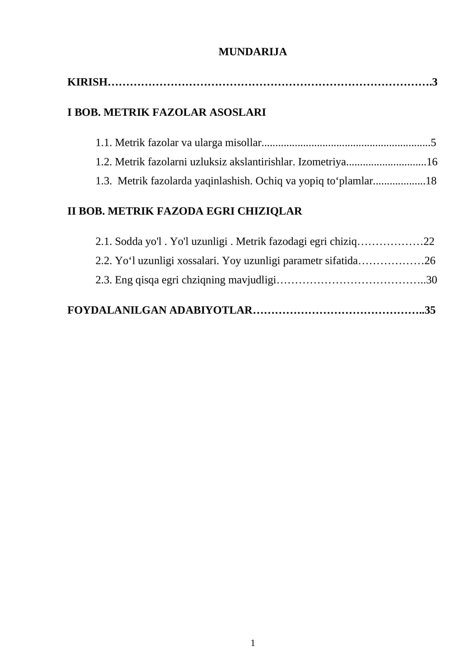 Metrik fazolarda egri chiziqlar