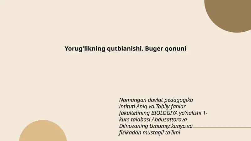 Umumiy kimyo va fizika