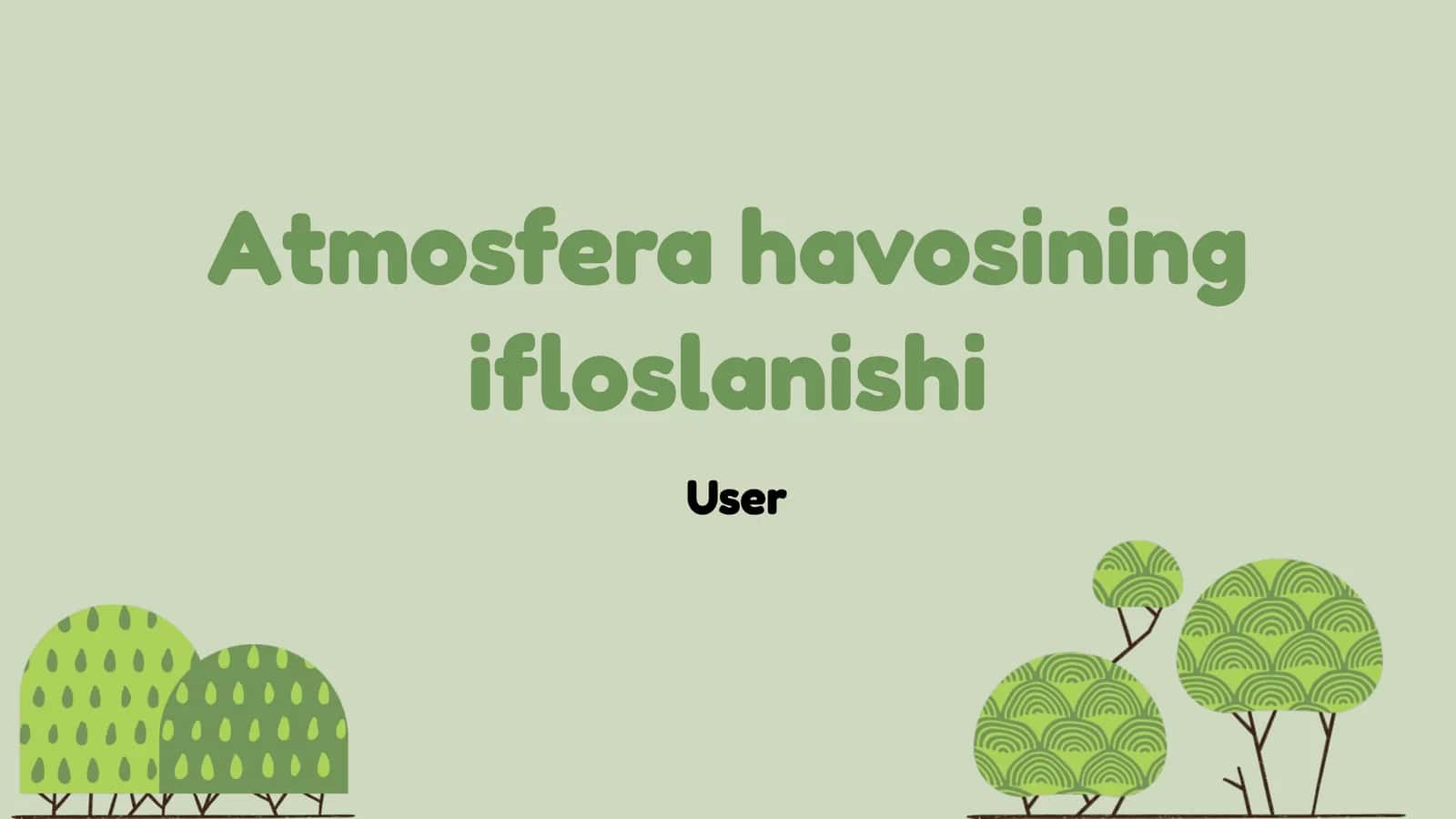 Atmosfera havosining ifloslanishi