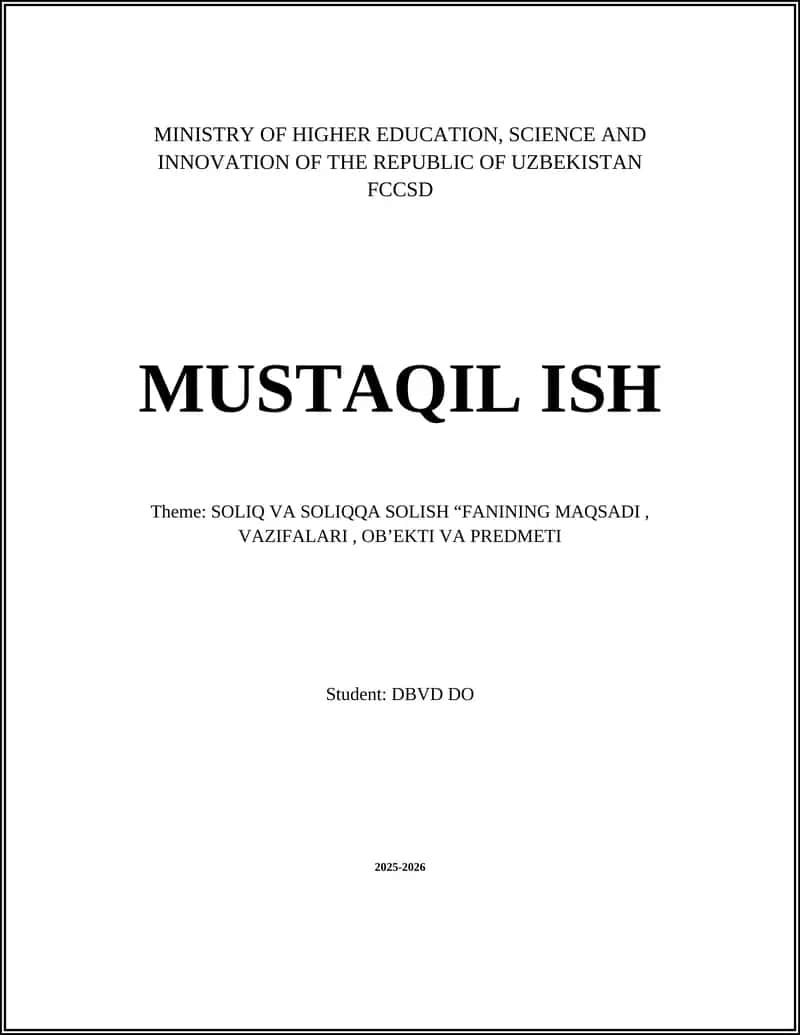 Taxation Discipline