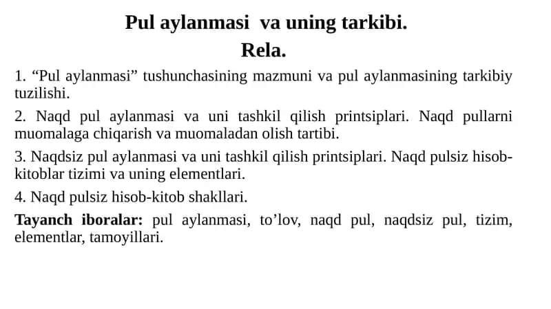 Pulaylanmasi Va Tashkil Qilish Printsipi
