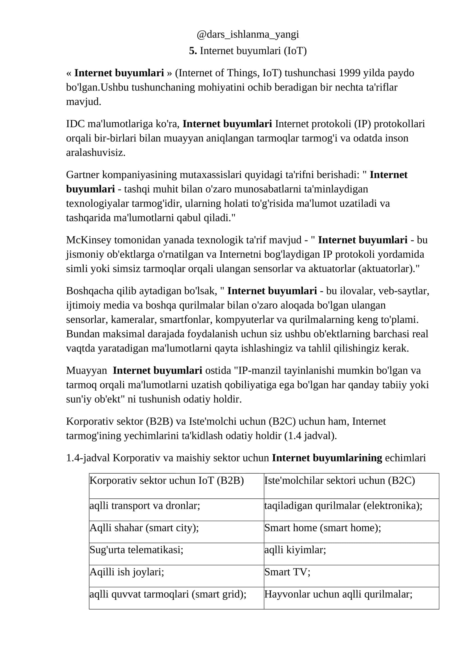 Internet buyumlari (IoT)