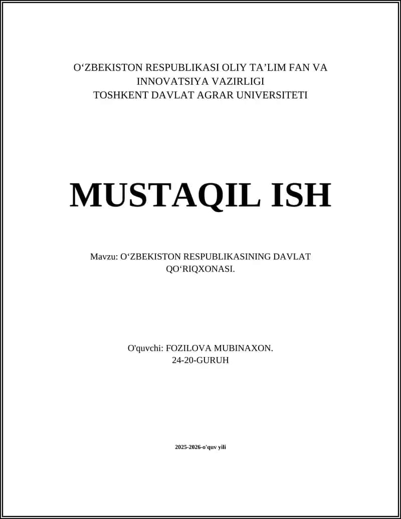 Oʻzbekiston Respublikasining Davlat Qoʻriqxonasi