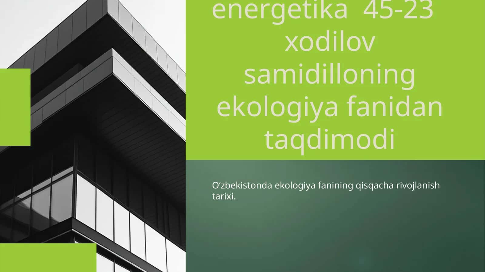 Ekologiya fanining qisqacha rivojlanish tarixi