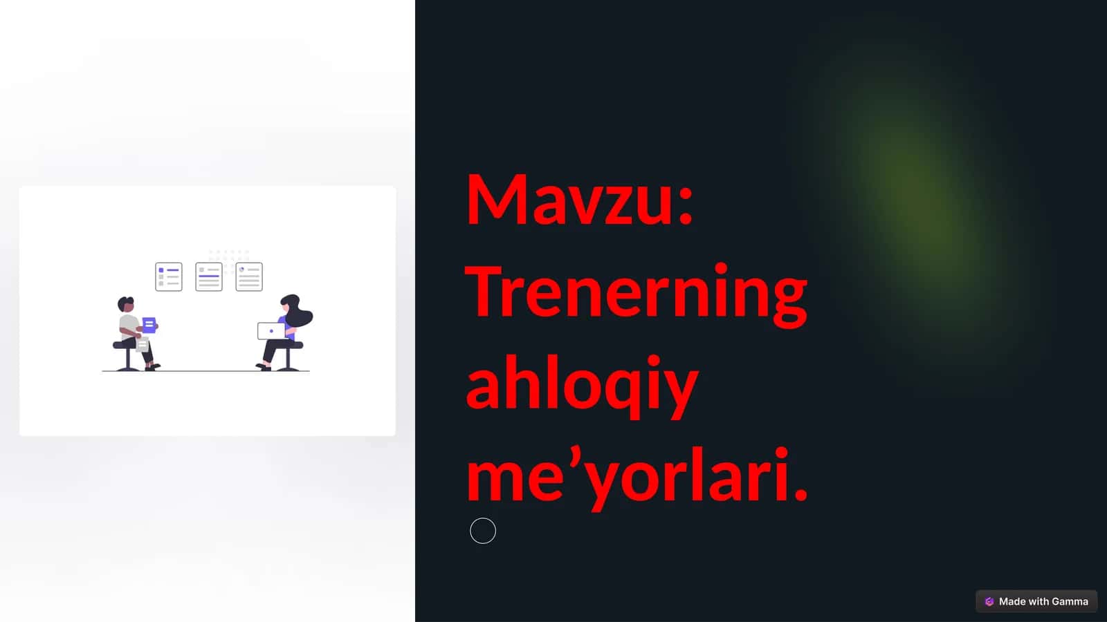 Trenerning ahloqiy me’yorlari