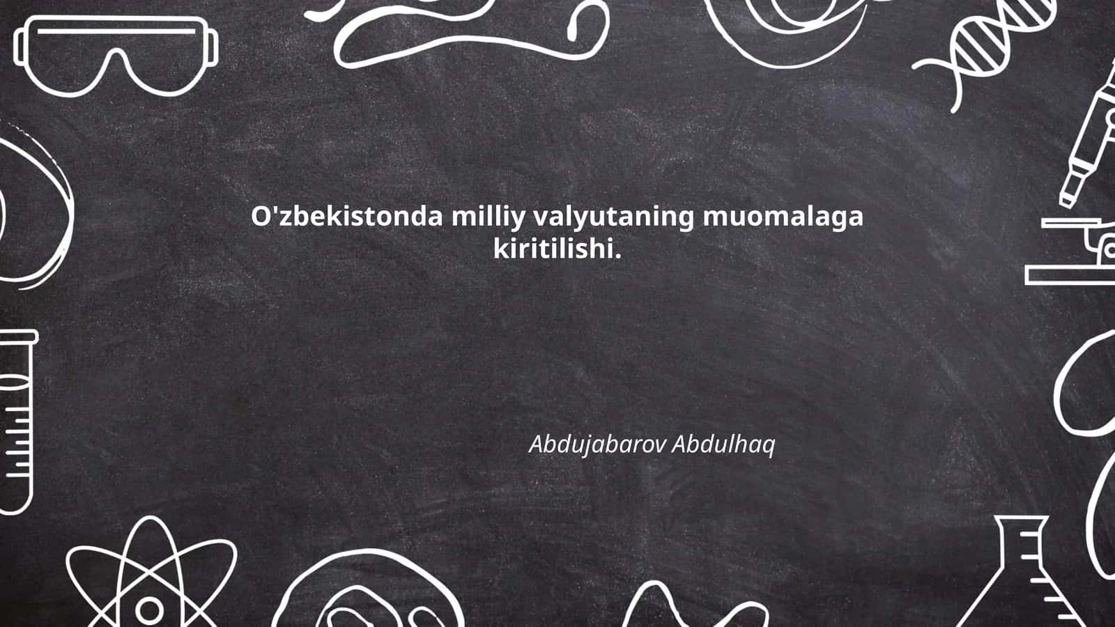 O'zbekiston milliy valyutasi - so'mning joriy etilishi