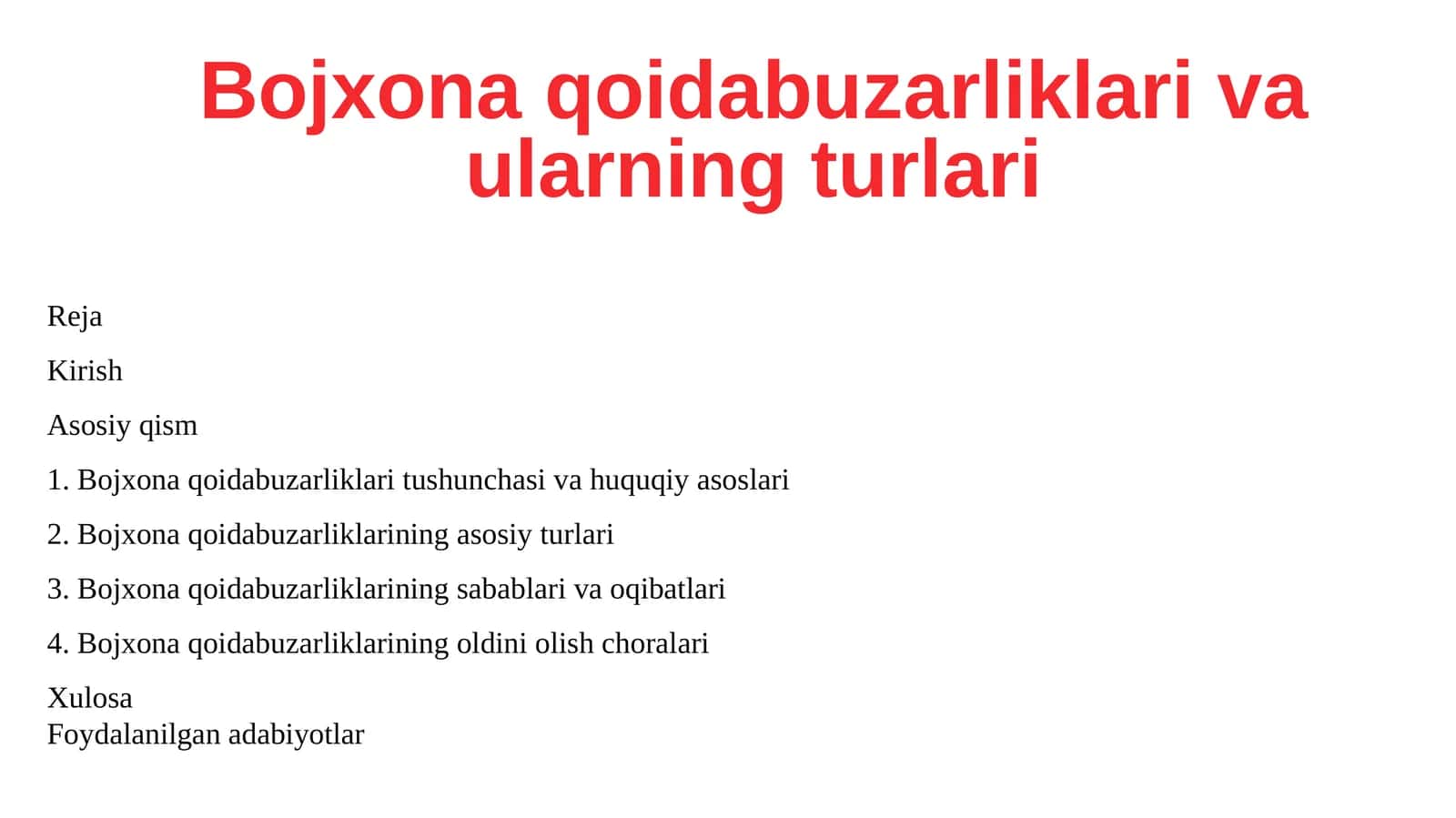 Bojxona qoidabuzarliklari va ularning turlari