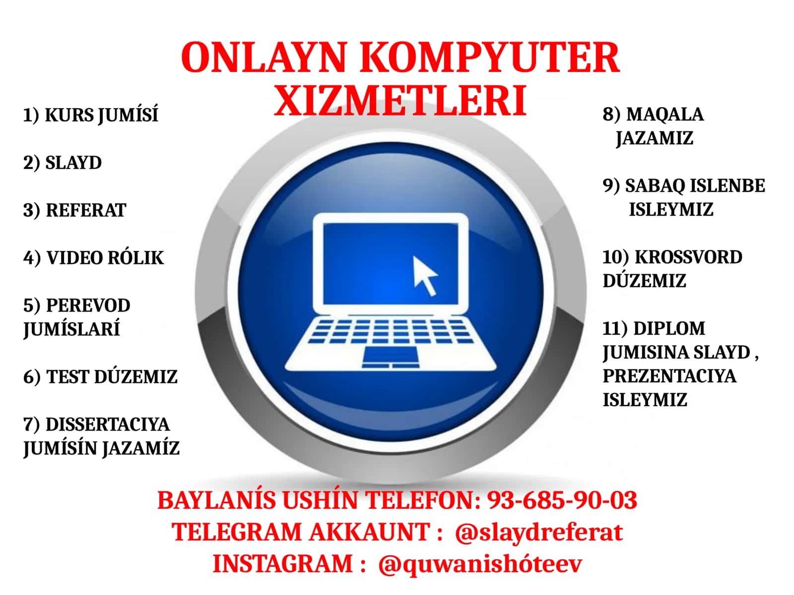 ONLAYN KOMPYUTER XIZMETLERI