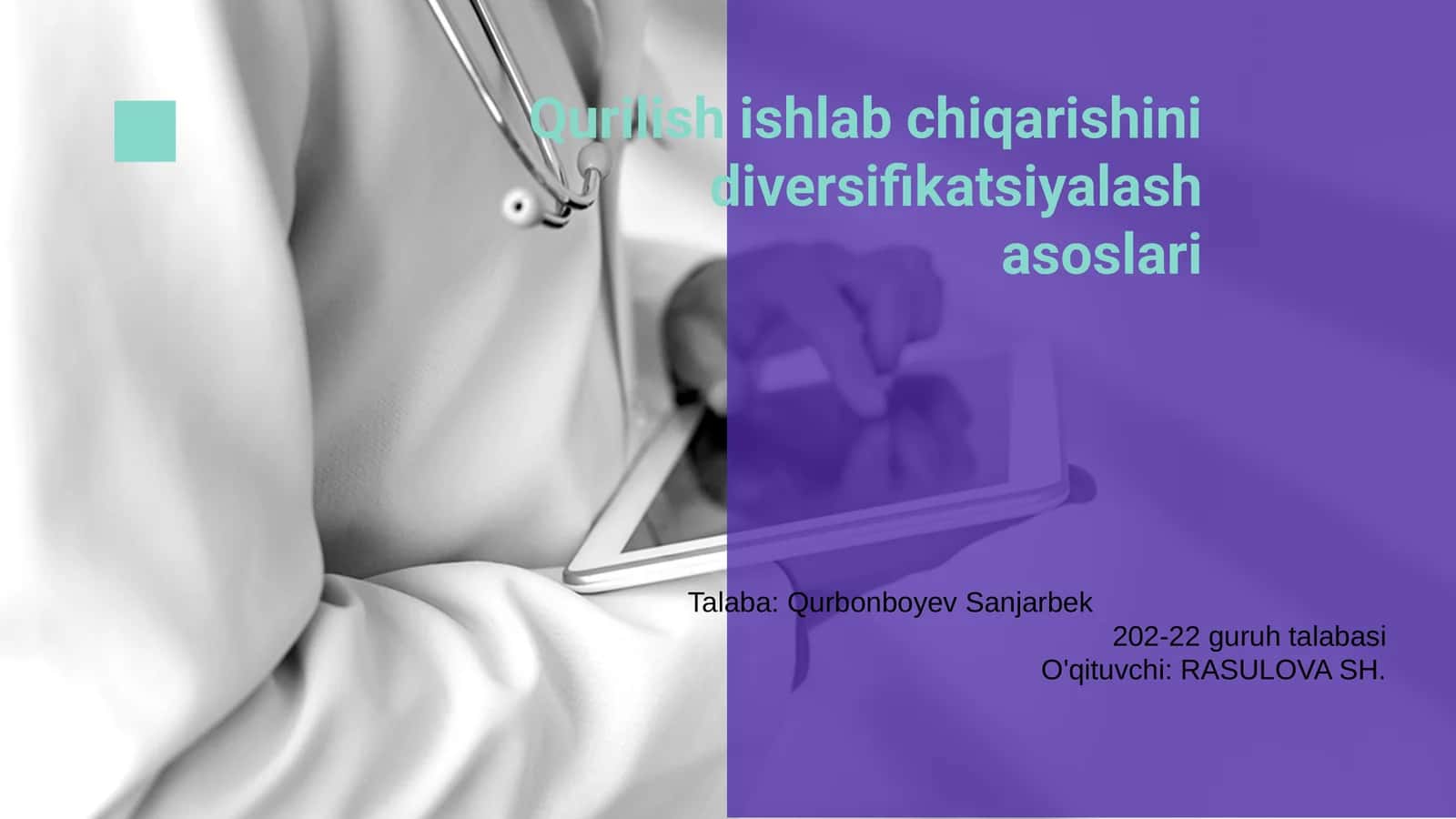 Qurilish ishlab chiqarishini diversifikatsiyalash asoslari