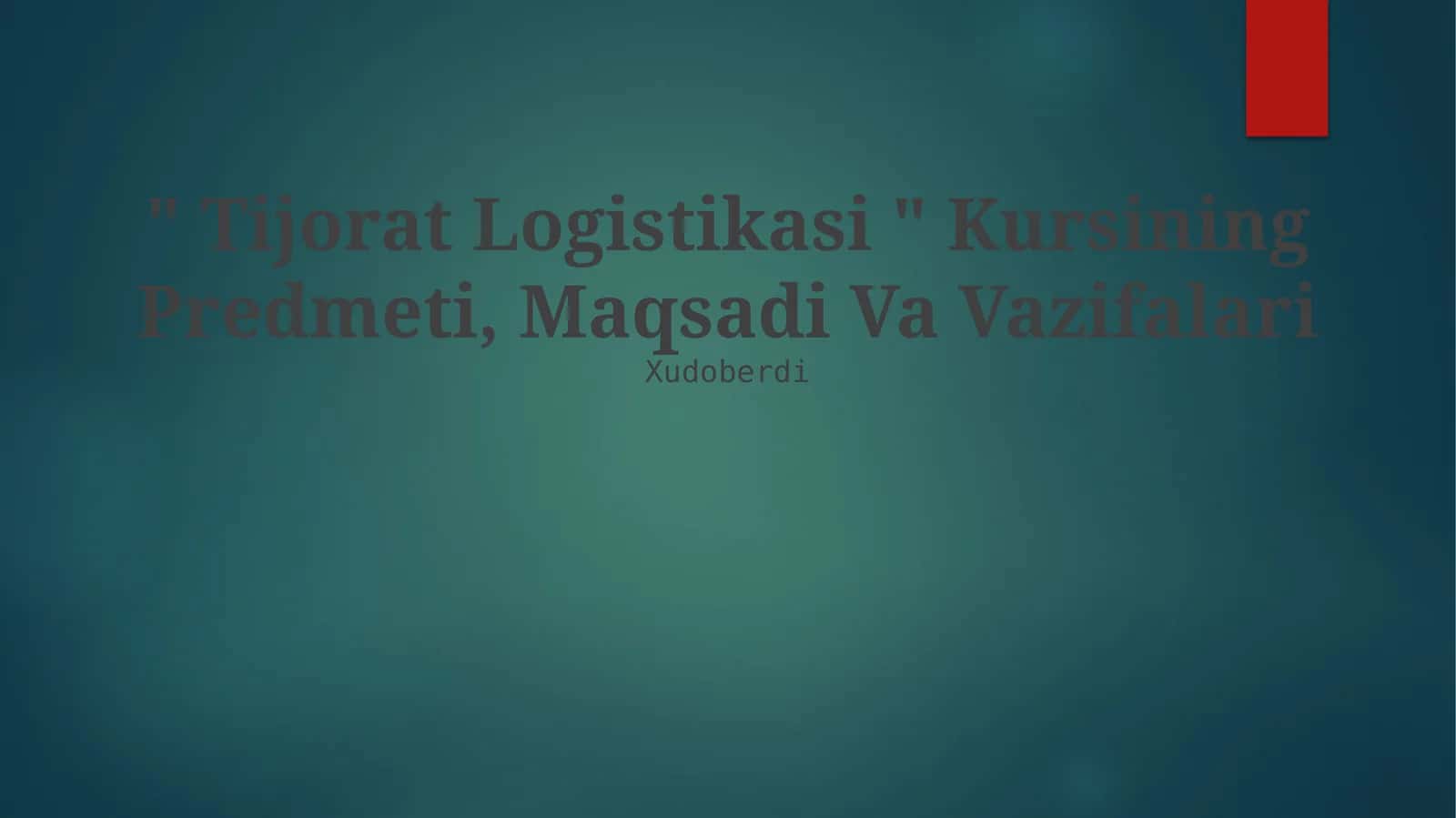 Tijorat Logistikasi Kursi