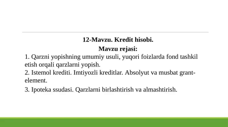 Krеdit hisobi