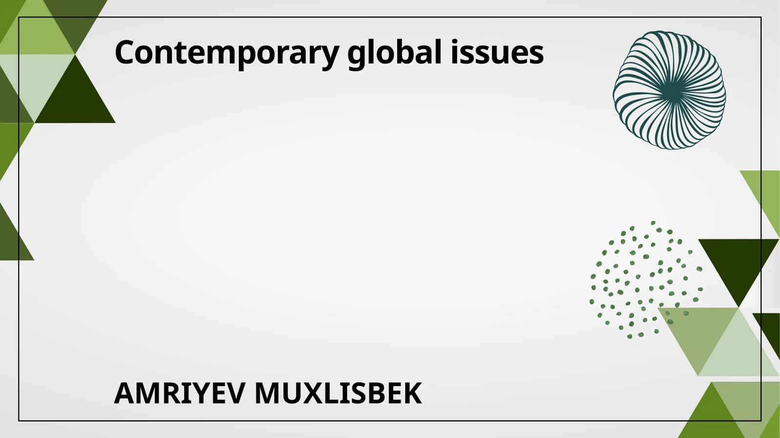 Contemporary global issues