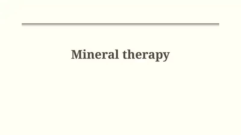 Mineraltherapy