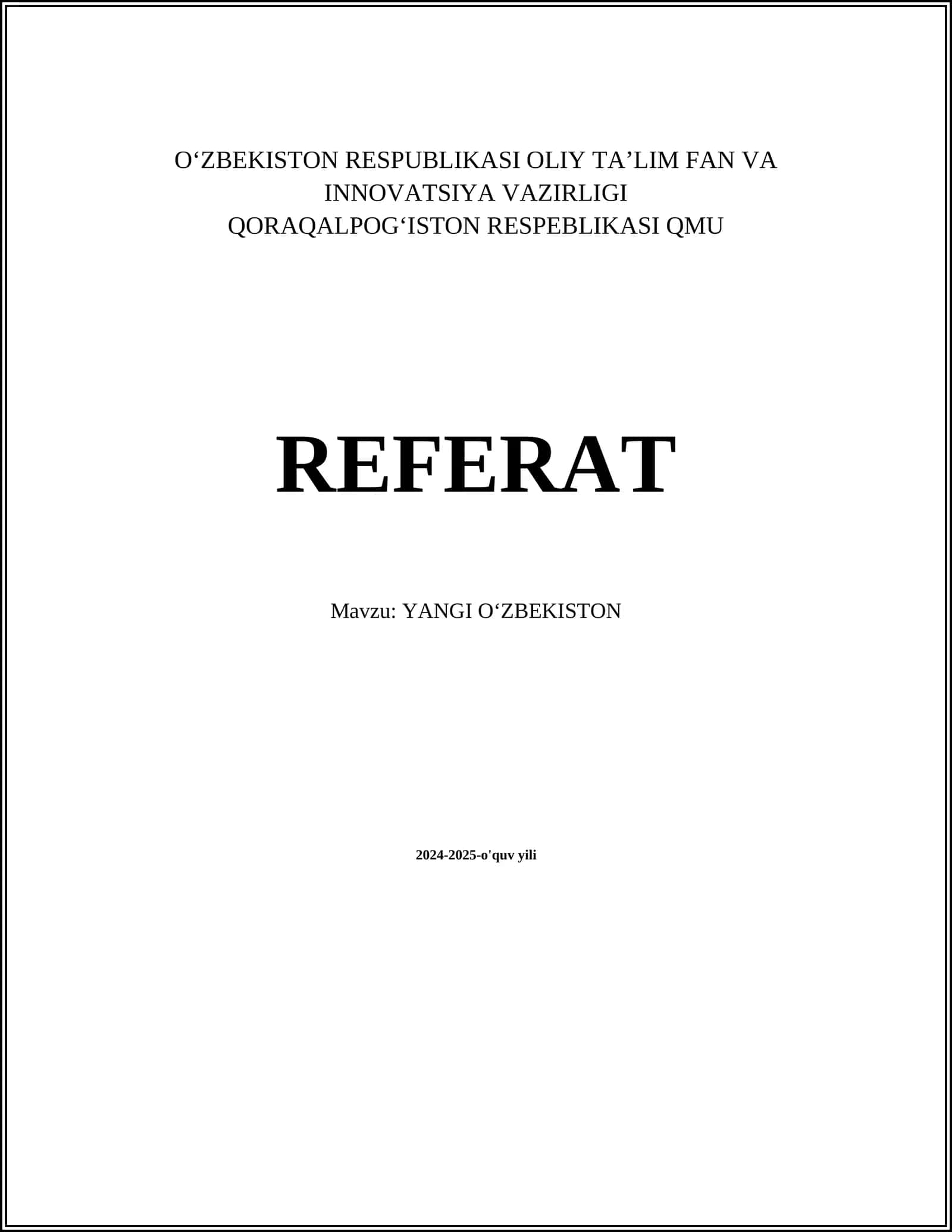 YANGI OʻZBEKISTON