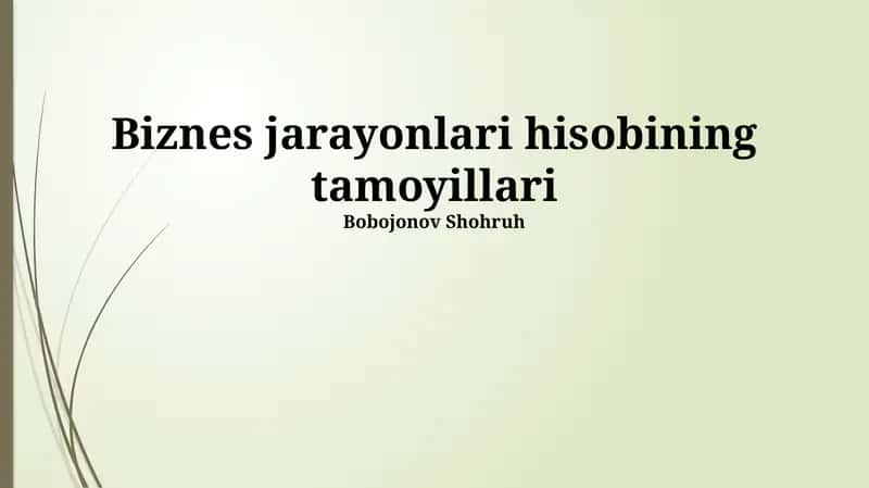 Biznes jarayonlari hisobining tamoyillari