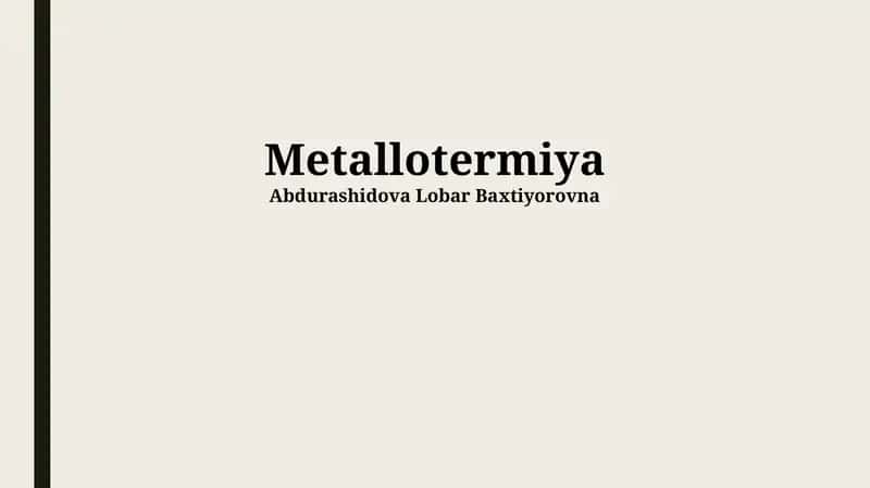 Metallotermiya