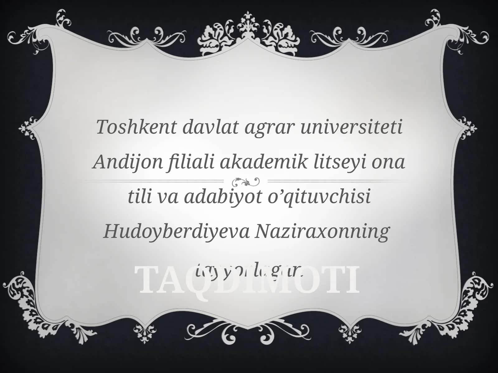 TAQDIMOTI: Tilning taraqqiyot bosqichlari