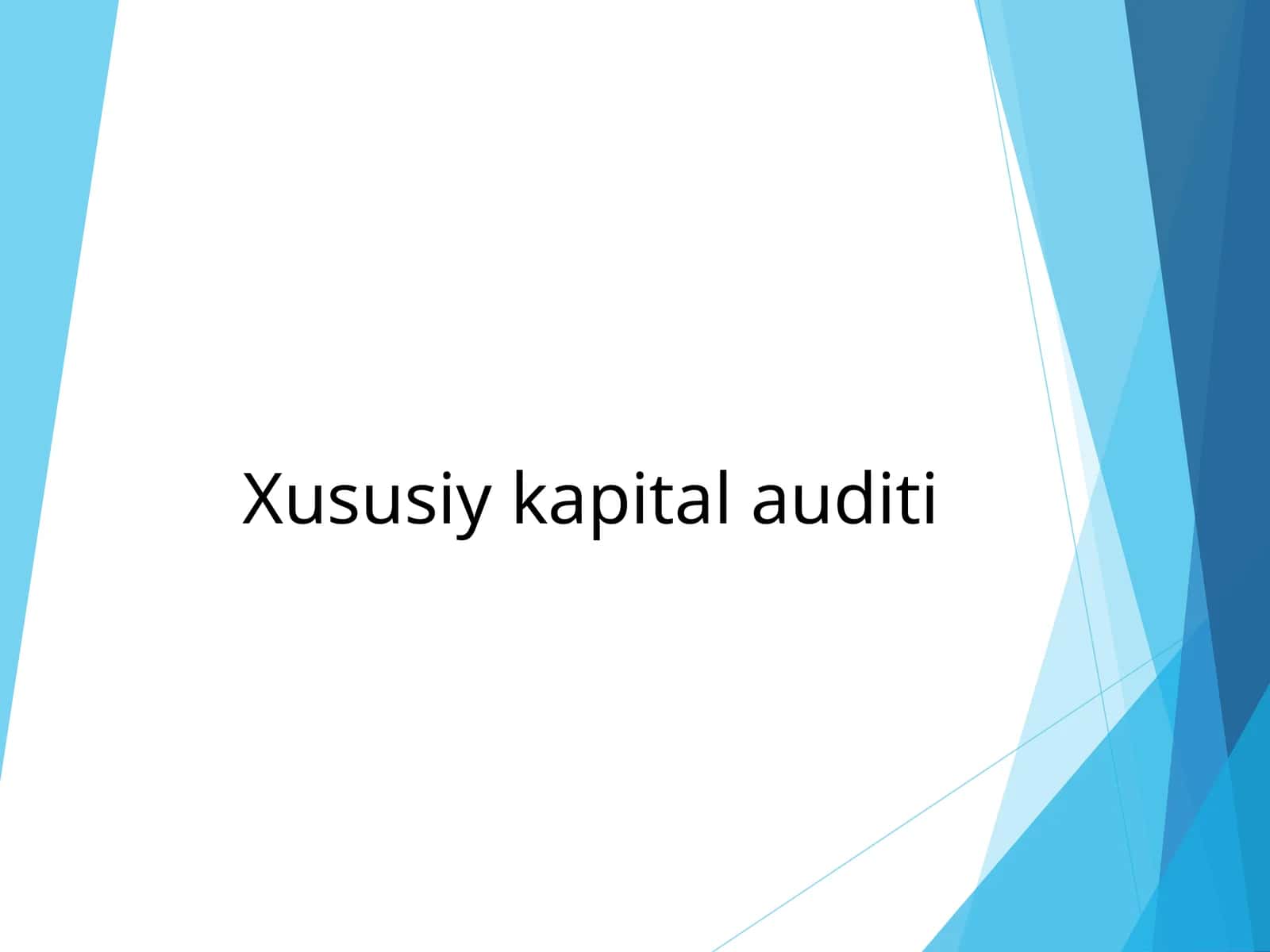Xususiy kapital auditi
