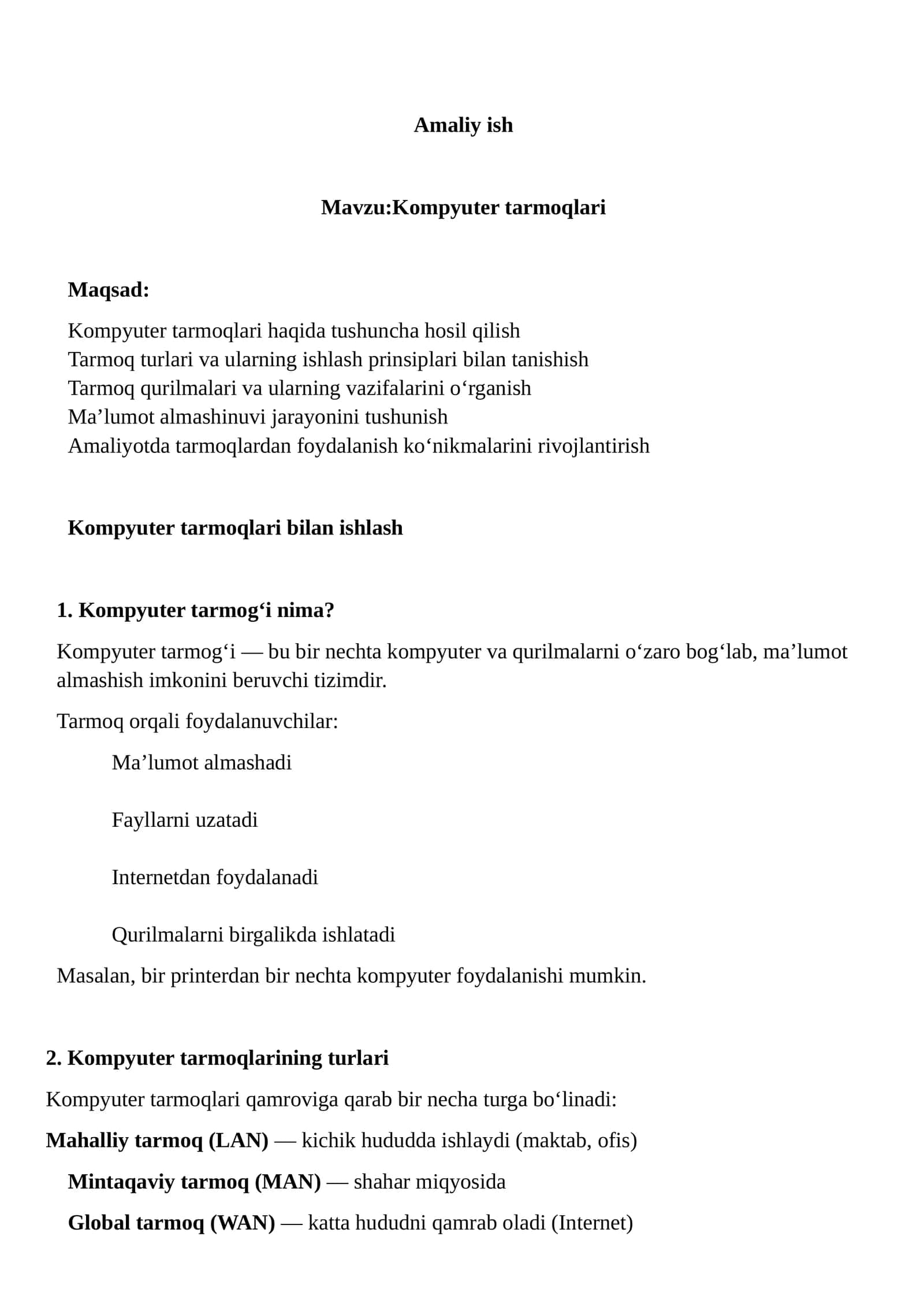 Kompyuter tarmoqlari
