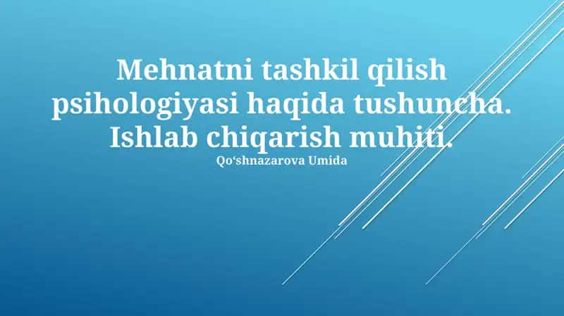 Ish tashkiloti psixologiyasi