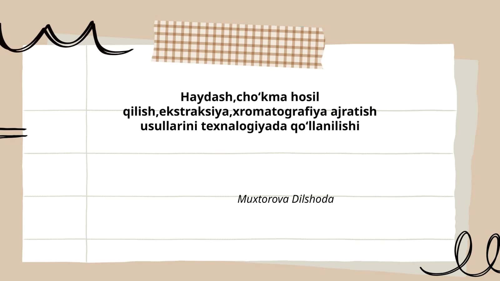 Haydash, Choʻkma Hosil Qilish, Ekstraksiya, Xromatografiya Ajratish Usullarini Texnalogiyada Qoʻllanilishi