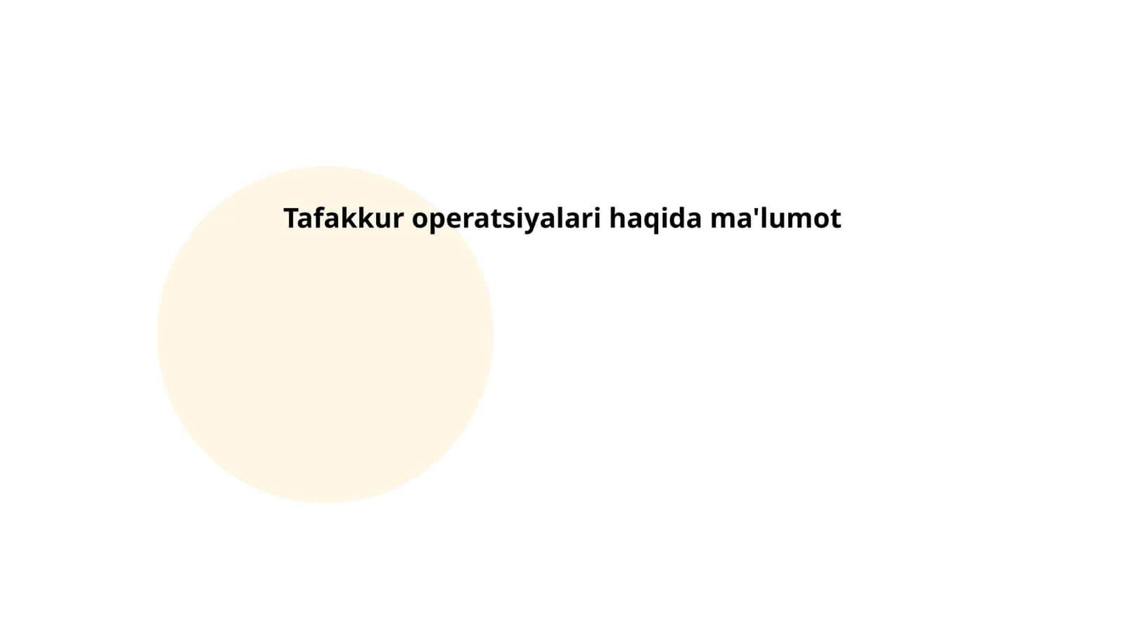 Tafakkur operatsiyalari haqida ma'lumot
