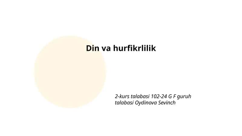 Din va hurfikrlilik