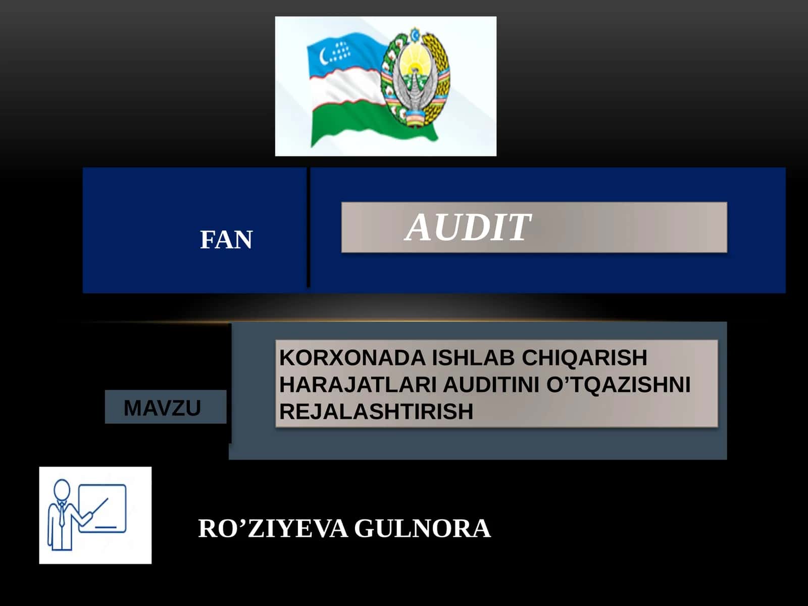 KORXONADA ISHLAB CHIQARISH HARAJATLARI AUDITINI O’TQAZISHNI REJALASHTIRISH
