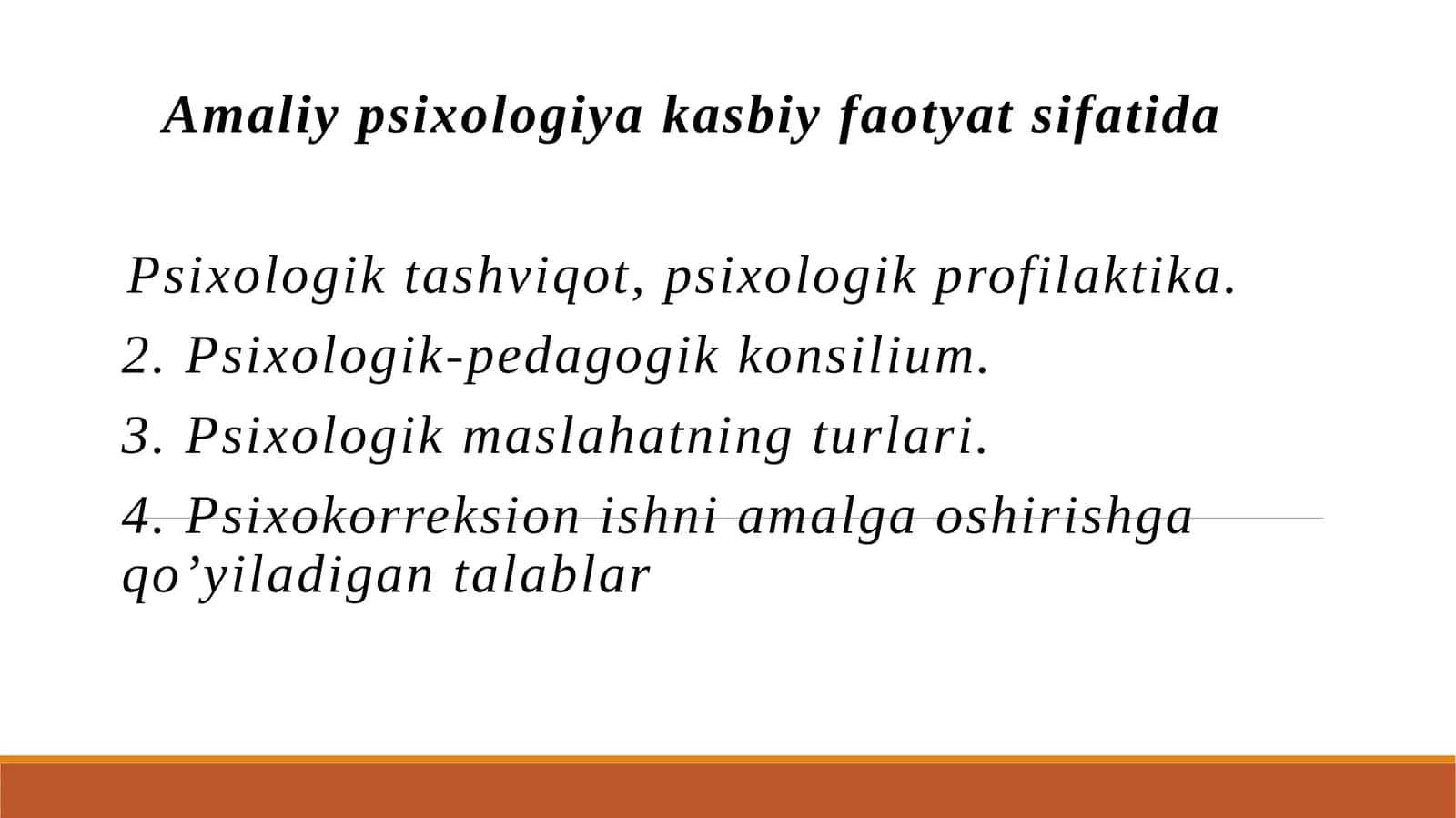 Amaliy psixologiya kasbiy faotyat sifatida