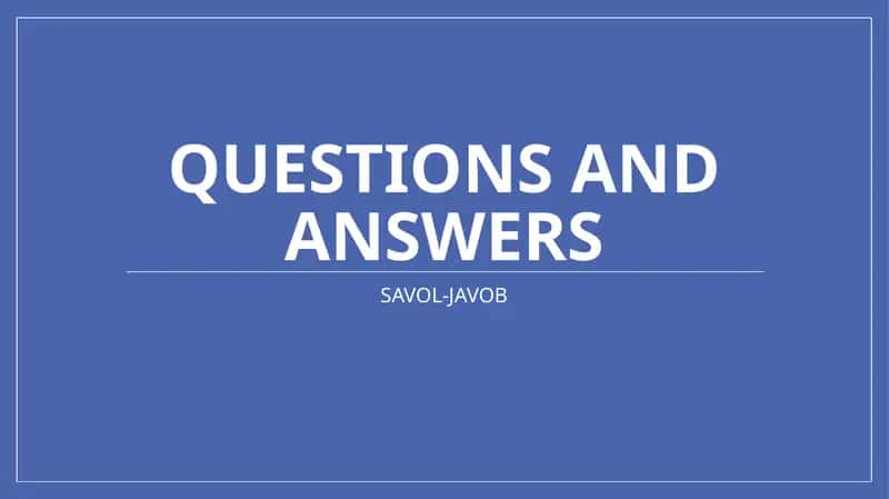 SAVOL JAVOB