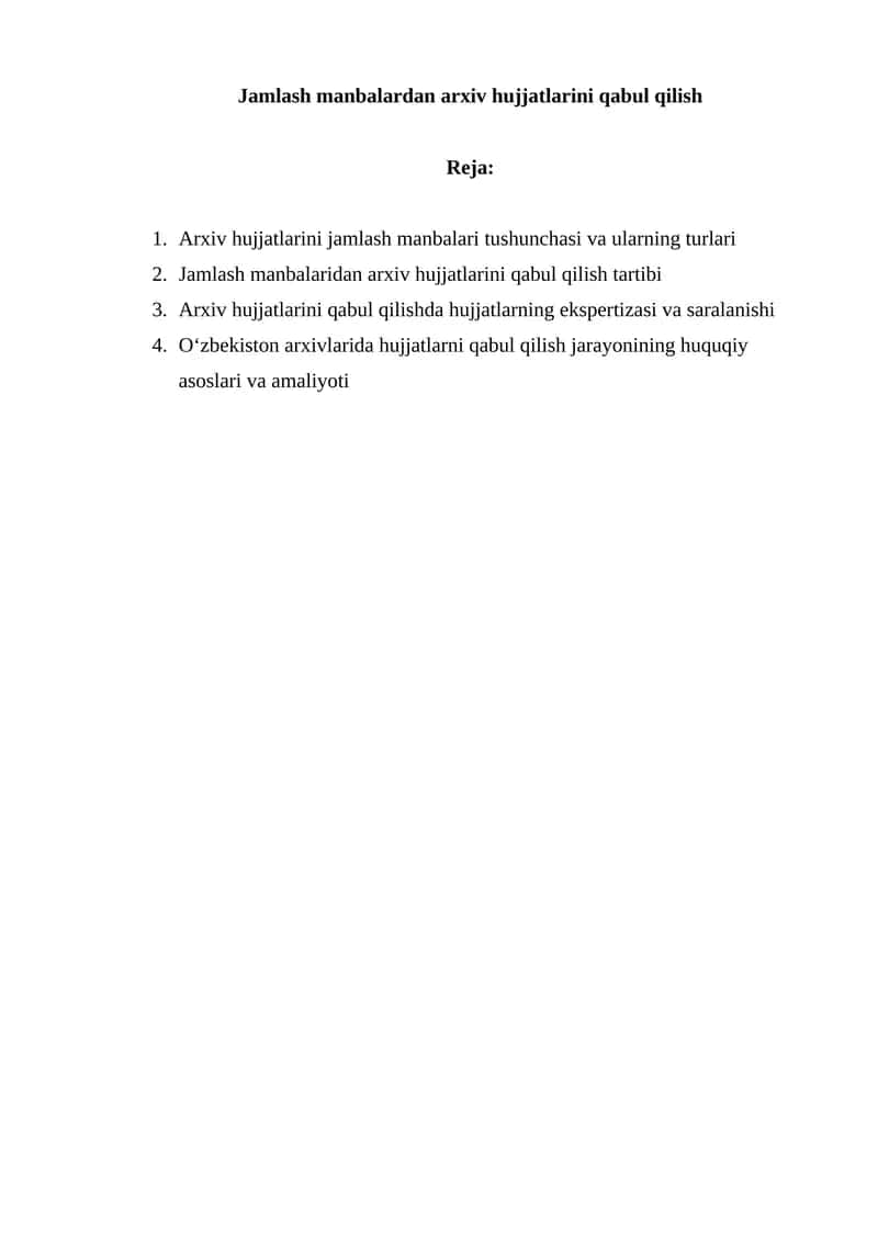 Arxiv hujjatlarini qabul qilish