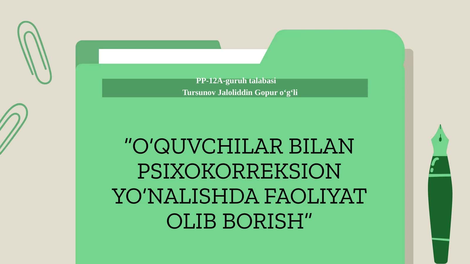 O‘QUVCHILAR BILAN PSIXOKORREKSION YO‘NALISHDA FAOLIYAT OLIB BORISH