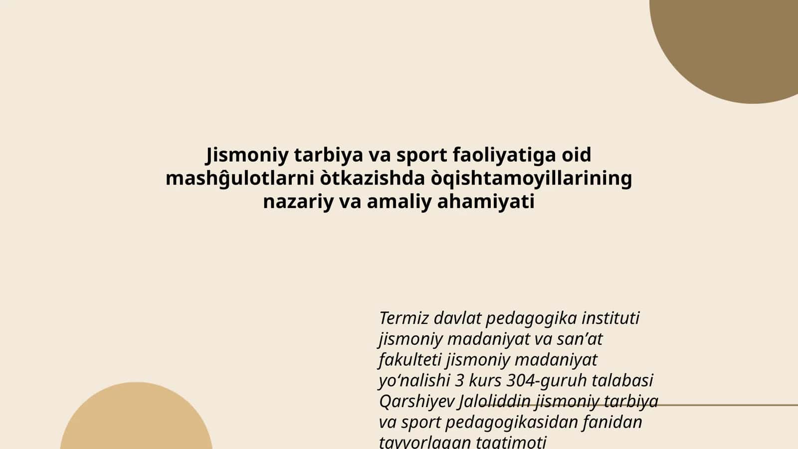 Mashĝulotlarni òtkazishda òqishtamoyillarining nazariy va amaliy ahamiyati