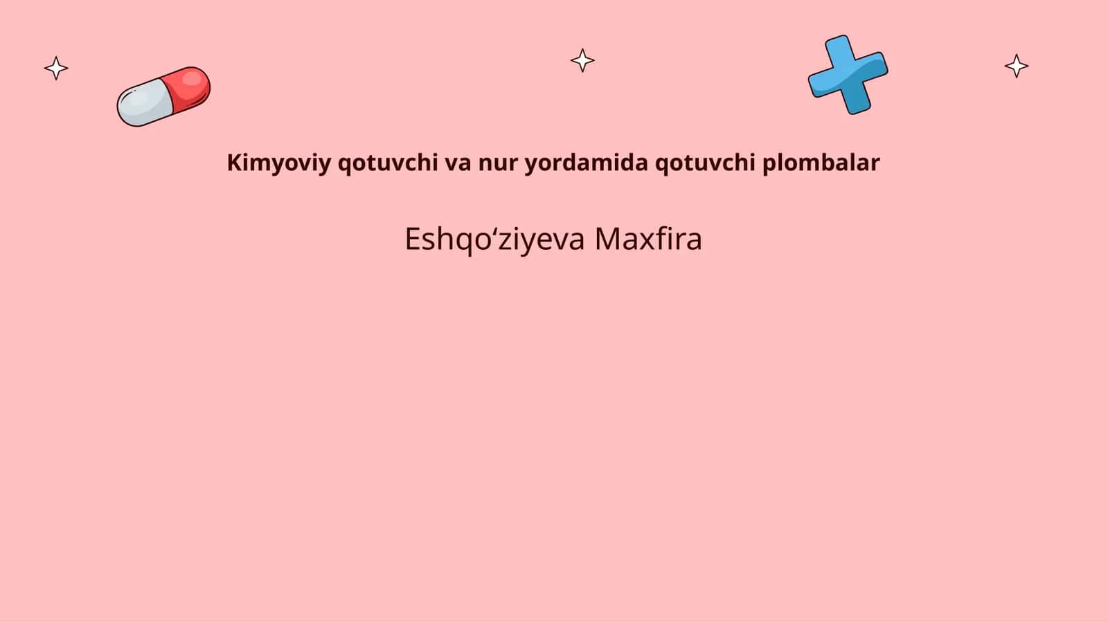 Kimyoviy qotuvchi va nur yordamida qotuvchi plombalar