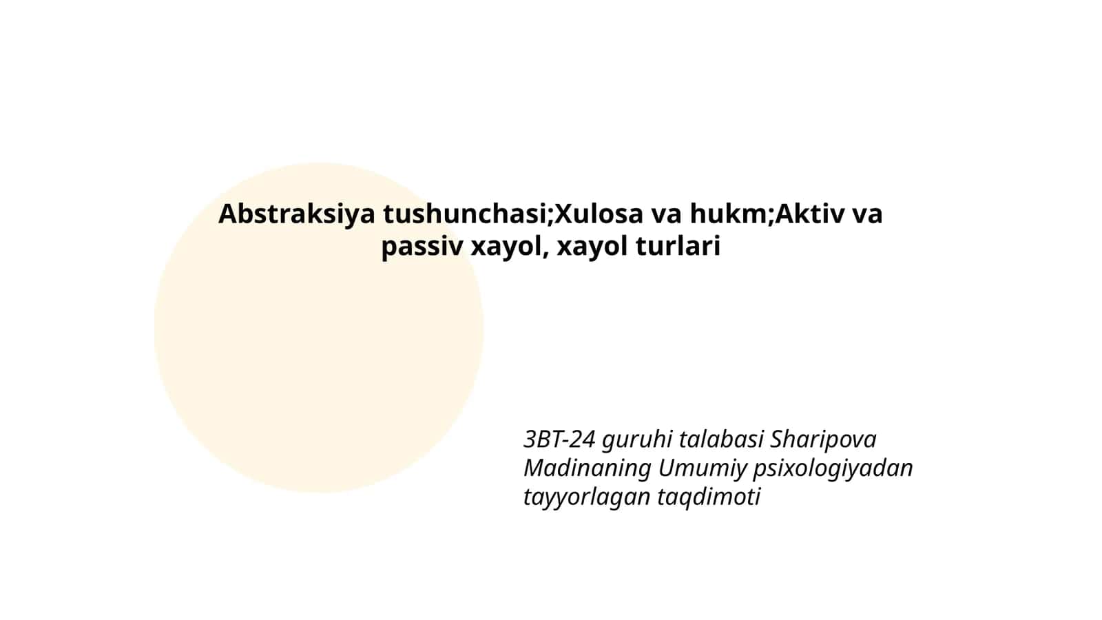 Umumiy psixologiyadan tayyorlagan taqdimoti