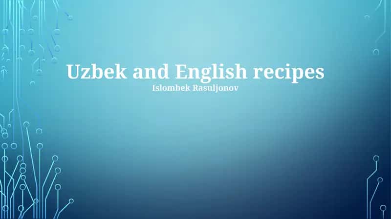 Uzbek and English recipes