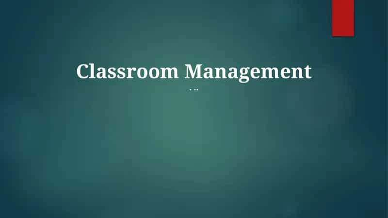 Classroom Management Techniques